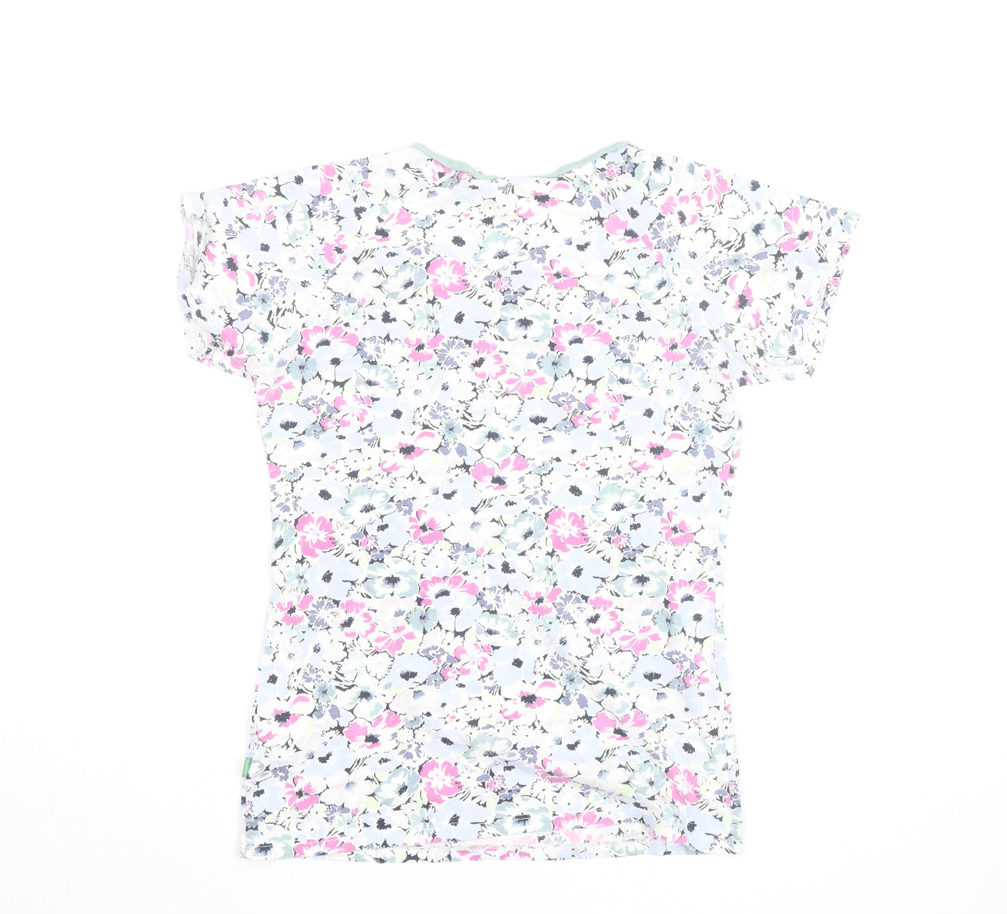 Vackrat Women's Multicoloured Floral Cotton Scoop Neck T-Shirt M