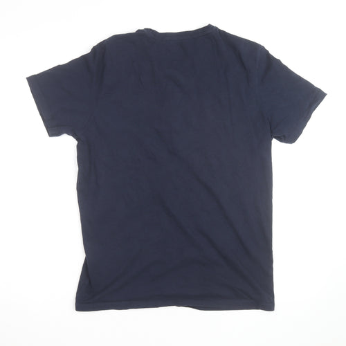 Jack & Jones Mens Blue Regular Fit Graphic Beach T-Shirt Size M