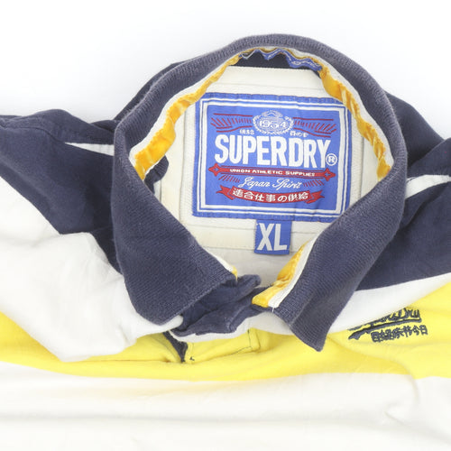 Superdry Men's Multicoloured Striped Cotton Polo Shirt XL