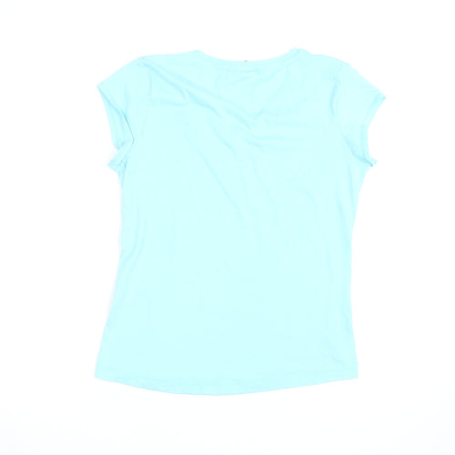LA Gear Women's Blue V-Neck Short Sleeve Active T-Shirt Size 12