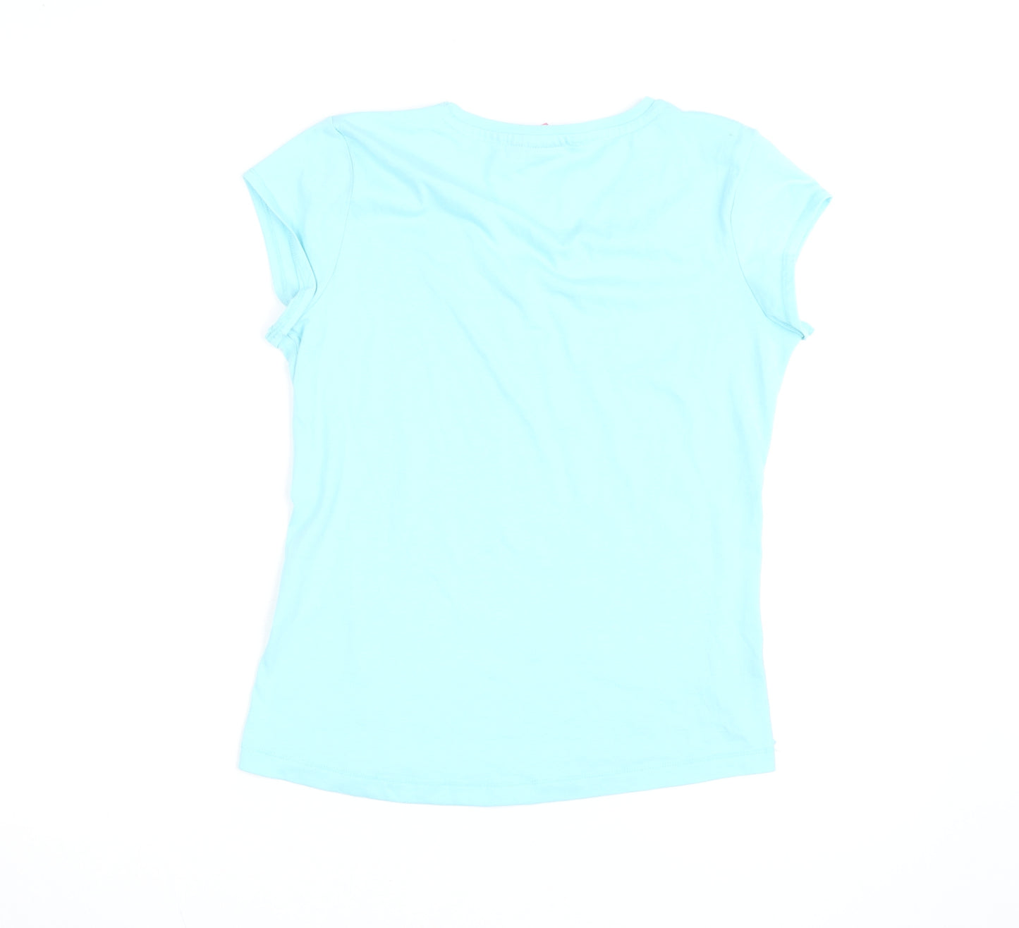 LA Gear Women's Blue V-Neck Short Sleeve Active T-Shirt Size 12