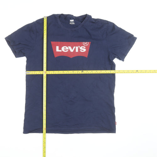 Levi's Men's Blue Graphic Logo Crew Neck T-Shirt Size M