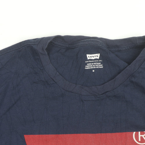Levi's Men's Blue Graphic Logo Crew Neck T-Shirt Size M
