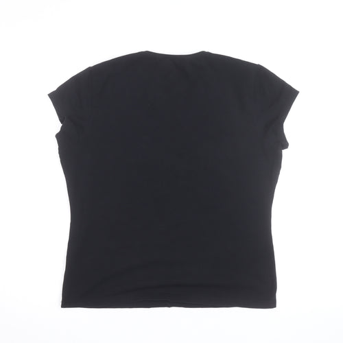 Betty Jackson Black Women's Size 16 Black Sequin Cotton T-Shirt