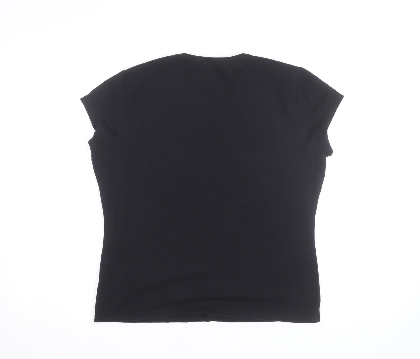 Betty Jackson Black Women's Size 16 Black Sequin Cotton T-Shirt