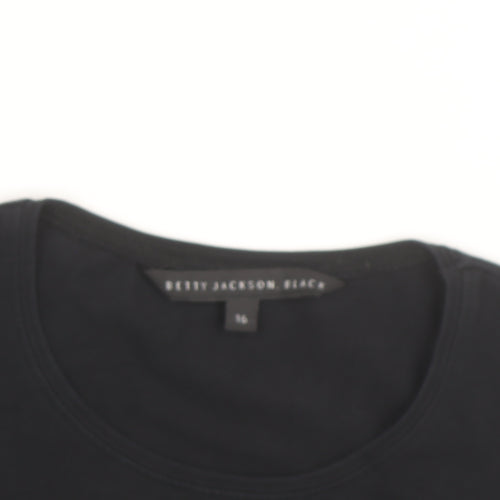 Betty Jackson Black Women's Size 16 Black Sequin Cotton T-Shirt