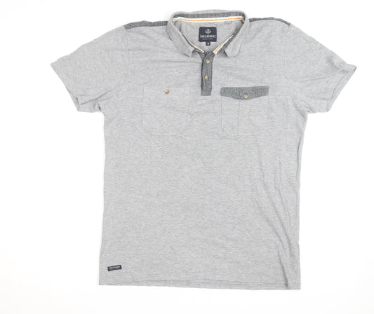 Threadbare Men's Grey Short Sleeve Collared Polo Shirt Size M