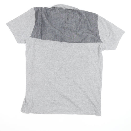 Threadbare Men's Grey Short Sleeve Collared Polo Shirt Size M