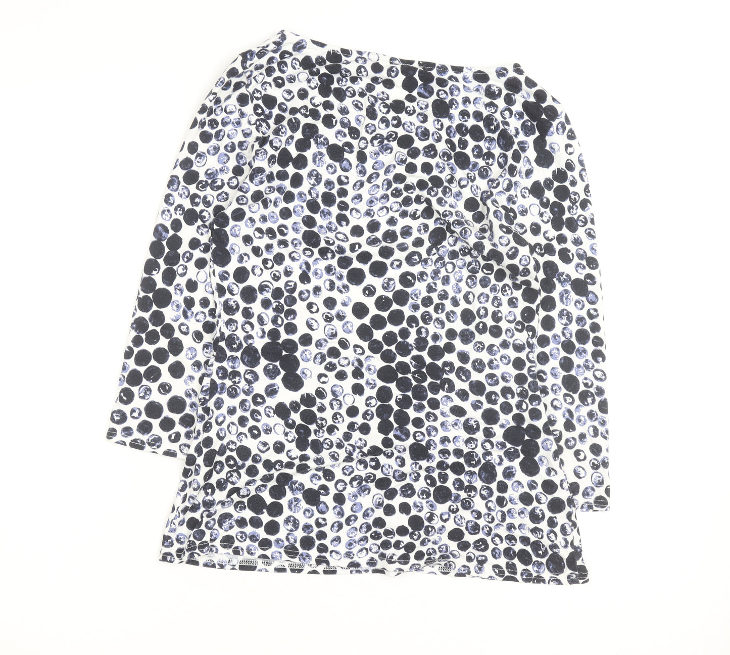 Phase Eight Women's Blue Polka Dot Tie Waist Tunic Top Size 10