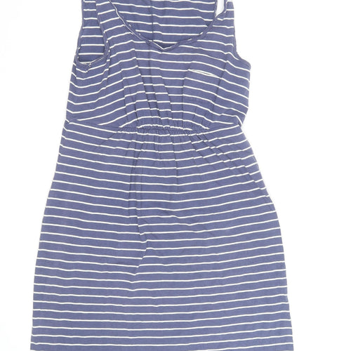 H&M Womens Blue White Striped Tank Dress Size M Casual Summer