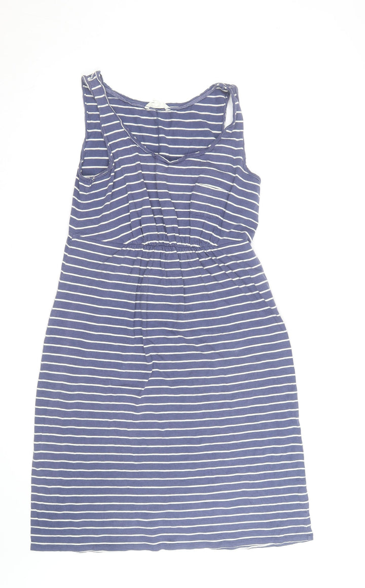 H&M Womens Blue White Striped Tank Dress Size M Casual Summer