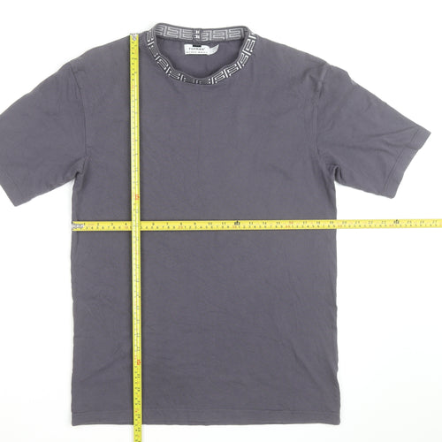 Topman Men's Grey Cotton Crew Neck Short Sleeve Regular Fit T-Shirt Size S
