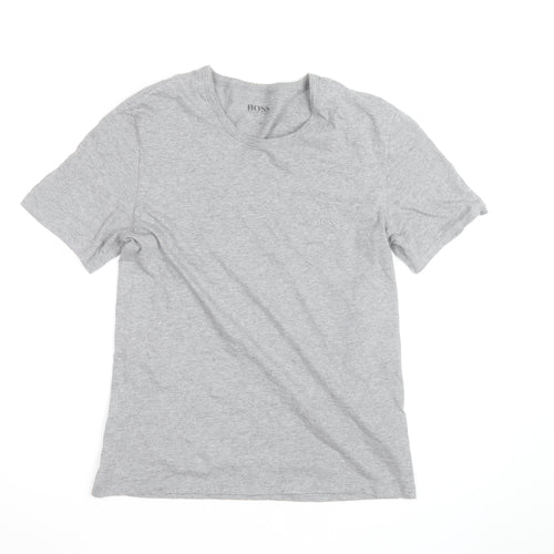 Hugo Boss Men's Grey Crew Neck Cotton T-Shirt Size M Classic Fit