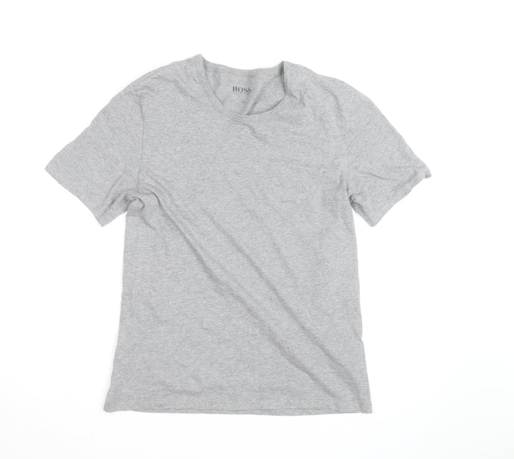 Hugo Boss Men's Grey Crew Neck Cotton T-Shirt Size M Classic Fit