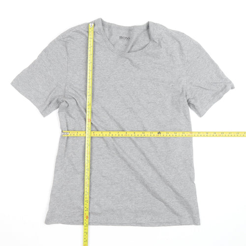 Hugo Boss Men's Grey Crew Neck Cotton T-Shirt Size M Classic Fit