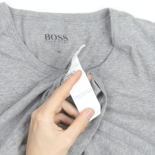 Hugo Boss Men's Grey Crew Neck Cotton T-Shirt Size M Classic Fit
