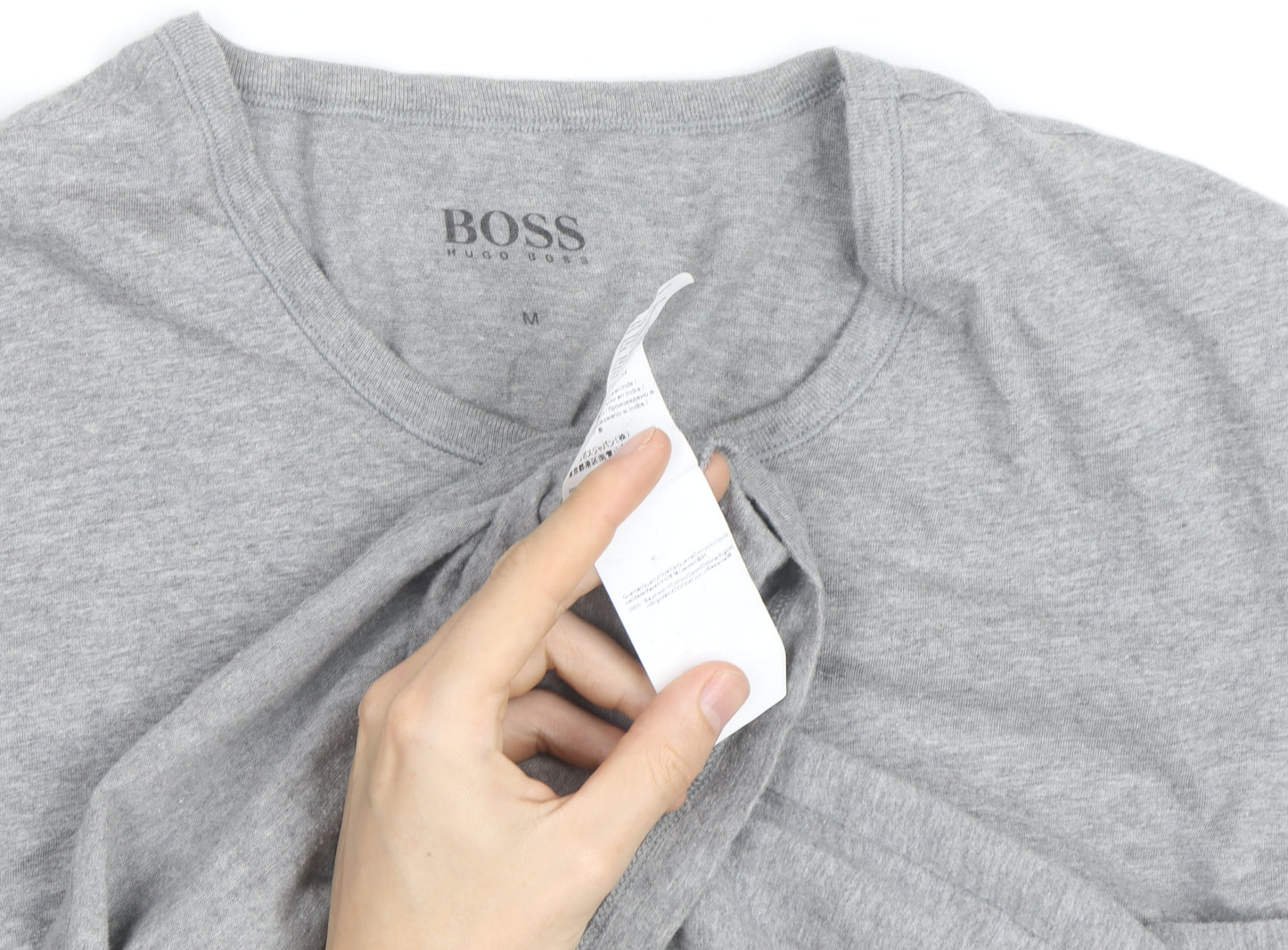 Hugo Boss Men's Grey Crew Neck Cotton T-Shirt Size M Classic Fit