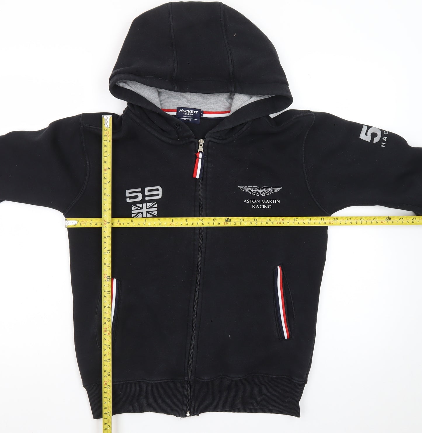 Hackett Men's Black XL Full Zip Aston Martin Racing Hoodie