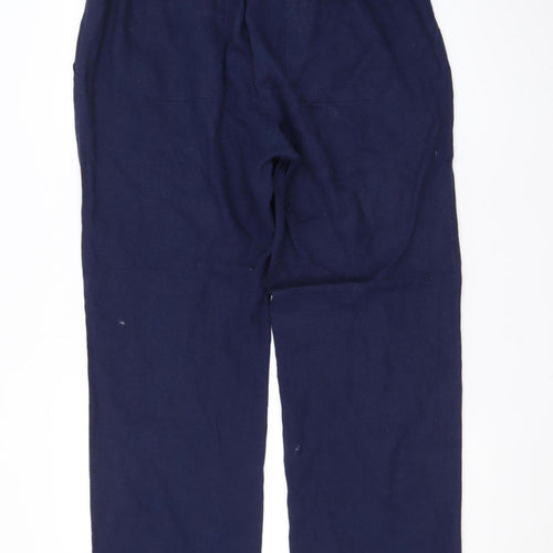 Blooming Marvellous Women Blue Linen Blend Relaxed Trousers Size 14