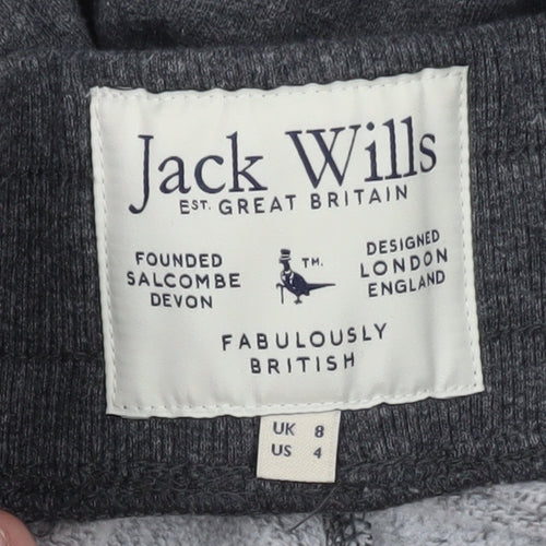 Jack Wills Women’s Grey Jogger Sweatpants Size 8 Elastic Waist