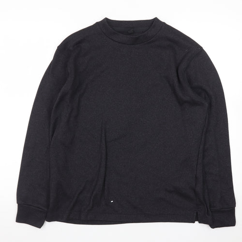Uniqlo Men's Black Long Sleeve Crew Neck Polyester T-Shirt Size L