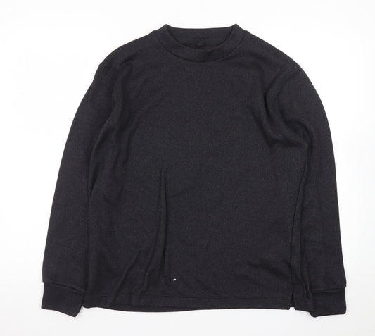 Uniqlo Men's Black Long Sleeve Crew Neck Polyester T-Shirt Size L