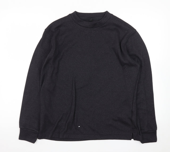 Uniqlo Men's Black Long Sleeve Crew Neck Polyester T-Shirt Size L
