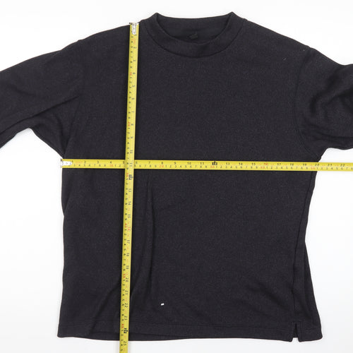 Uniqlo Men's Black Long Sleeve Crew Neck Polyester T-Shirt Size L