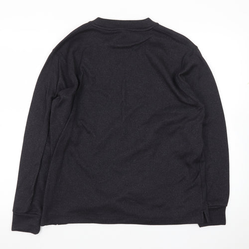 Uniqlo Men's Black Long Sleeve Crew Neck Polyester T-Shirt Size L