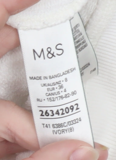 Marks and Spencer Women’s Ivory Full Zip Hoodie Size 8