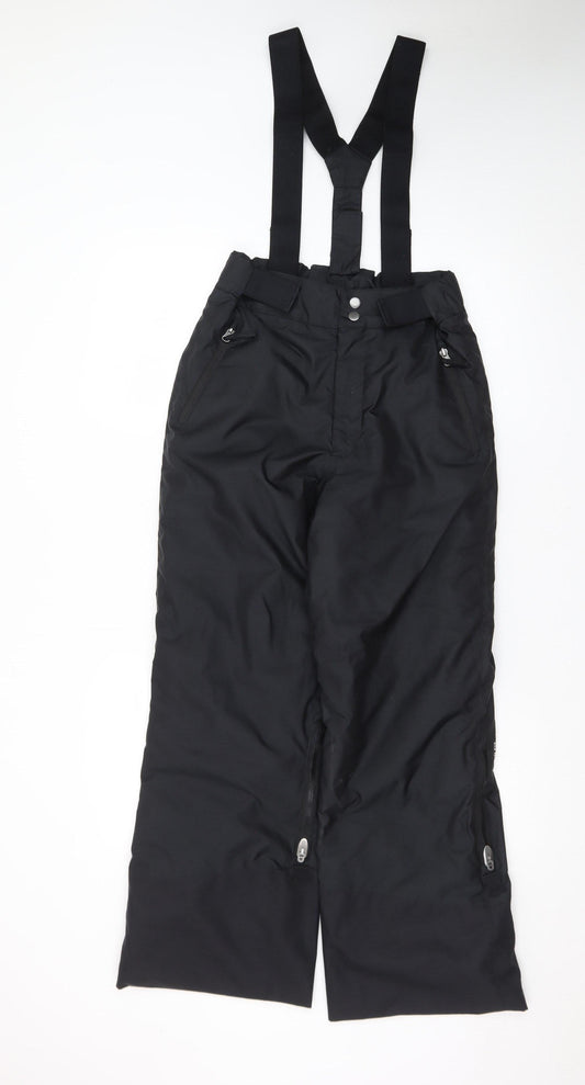 Wedze Teens Black Snow Pants Size 14 Waterproof Insulated Ski Trousers