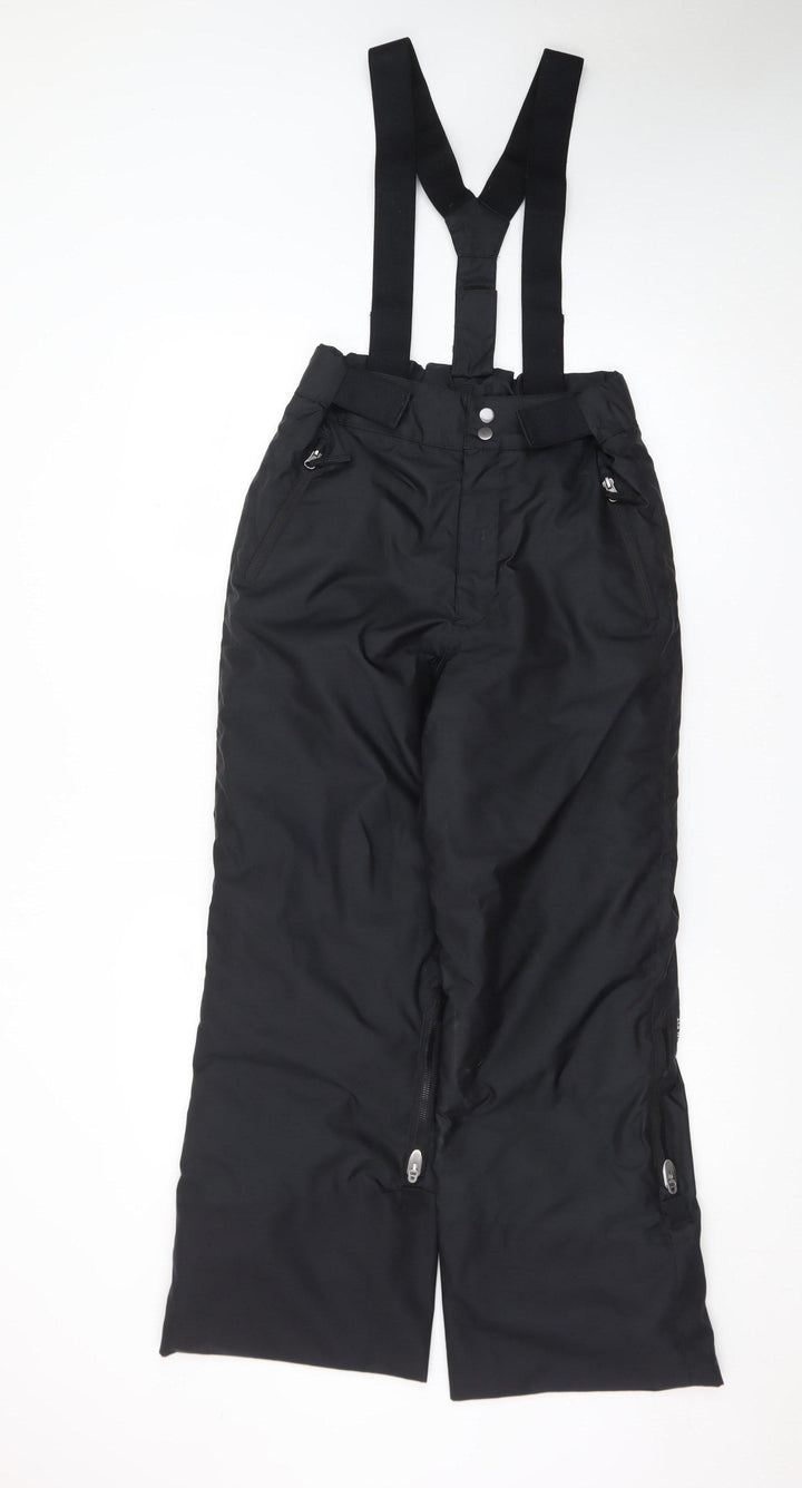 Wedze Teens Black Snow Pants Size 14 Waterproof Insulated Ski Trousers