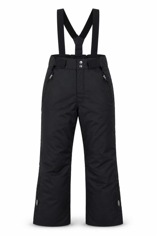 Front view of Wedze Teens Black Snow Pants, size 14, Waterproof Insulated Ski Trousers