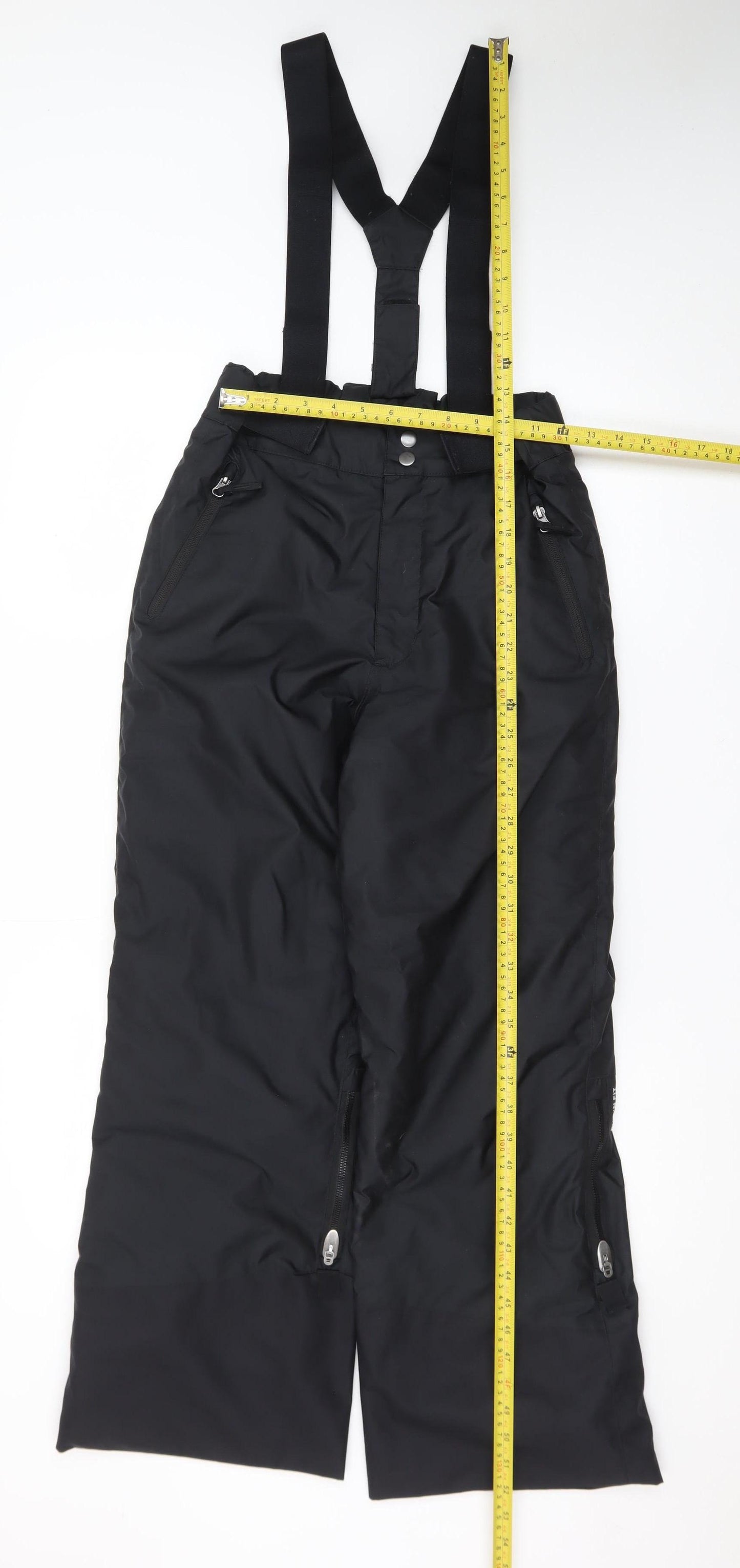 Wedze Teens Black Snow Pants Size 14 Waterproof Insulated Ski Trousers