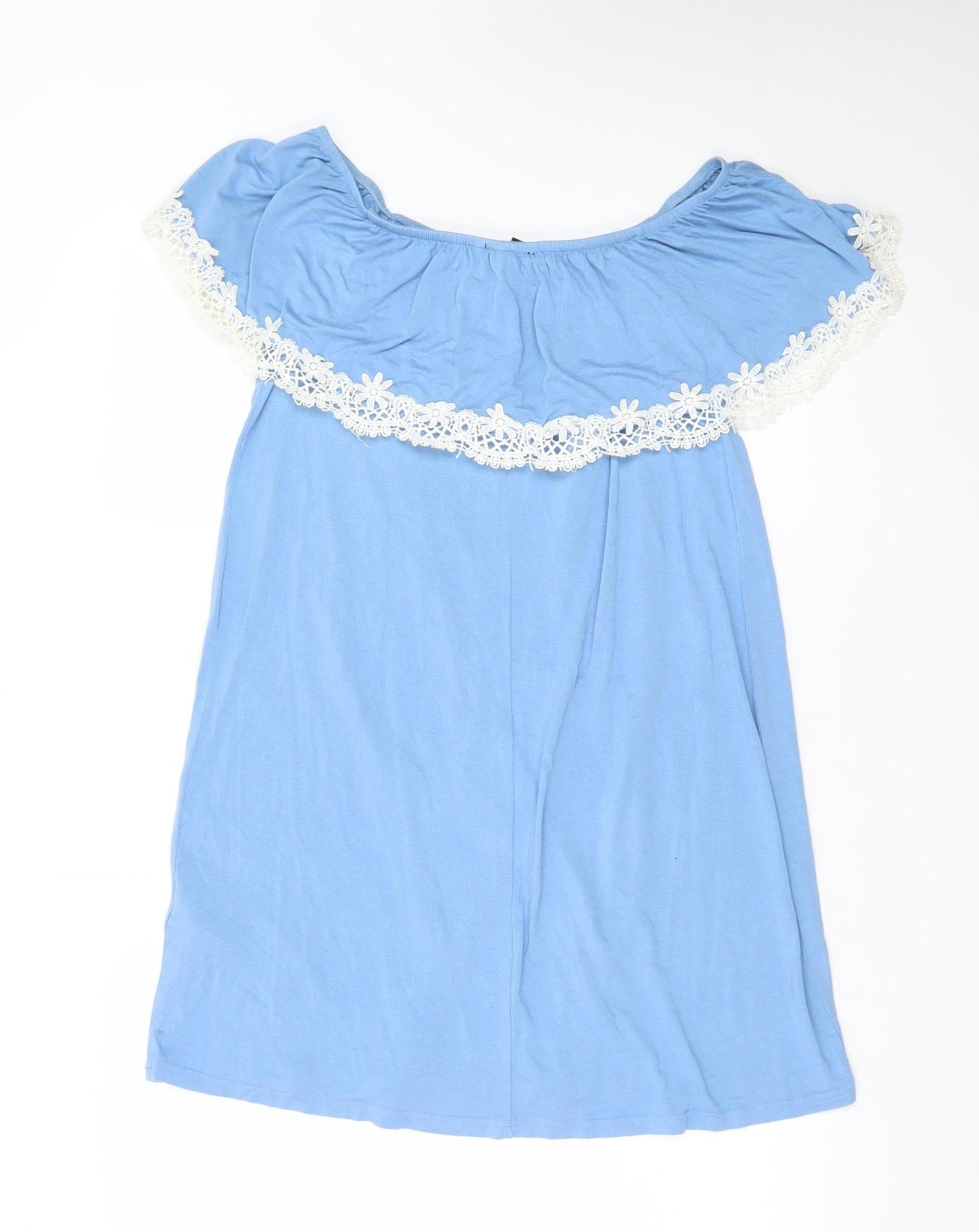 New Look Women Blue Off Shoulder Short Jersey Dress Size 10