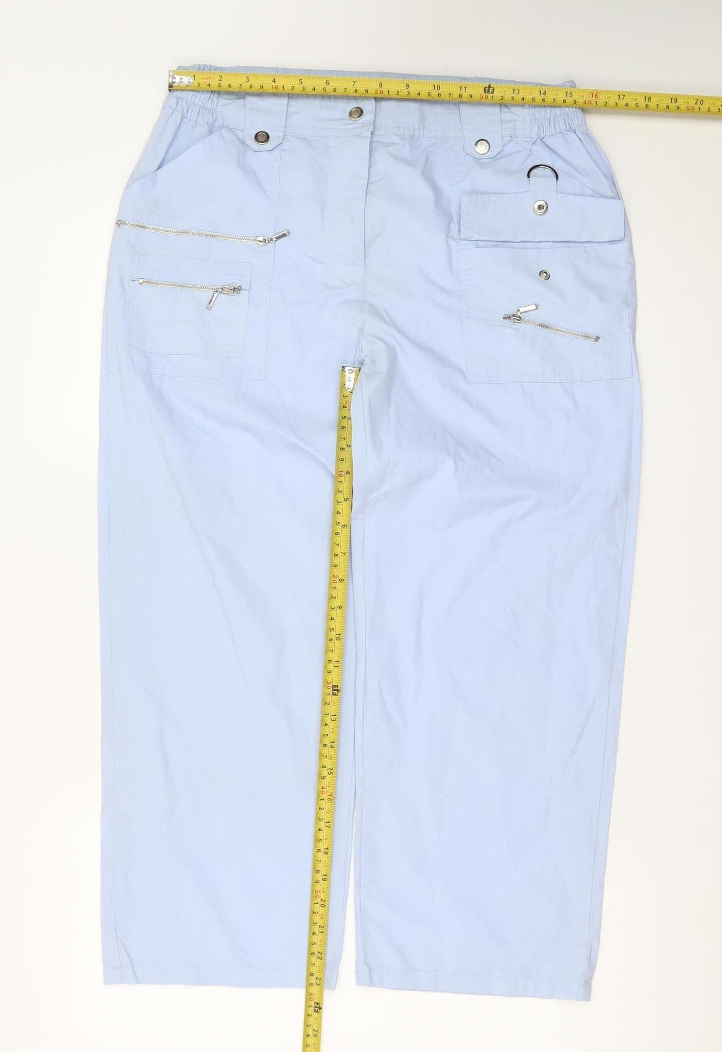 Furcom Women’s Blue Cargo Trousers Size 14 Lightweight Casual