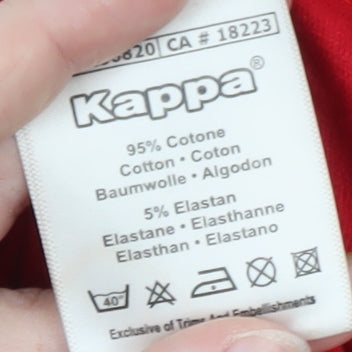 Kappa Women Red Jersey 3/4 Sleeve Crew Neck T-Shirt M