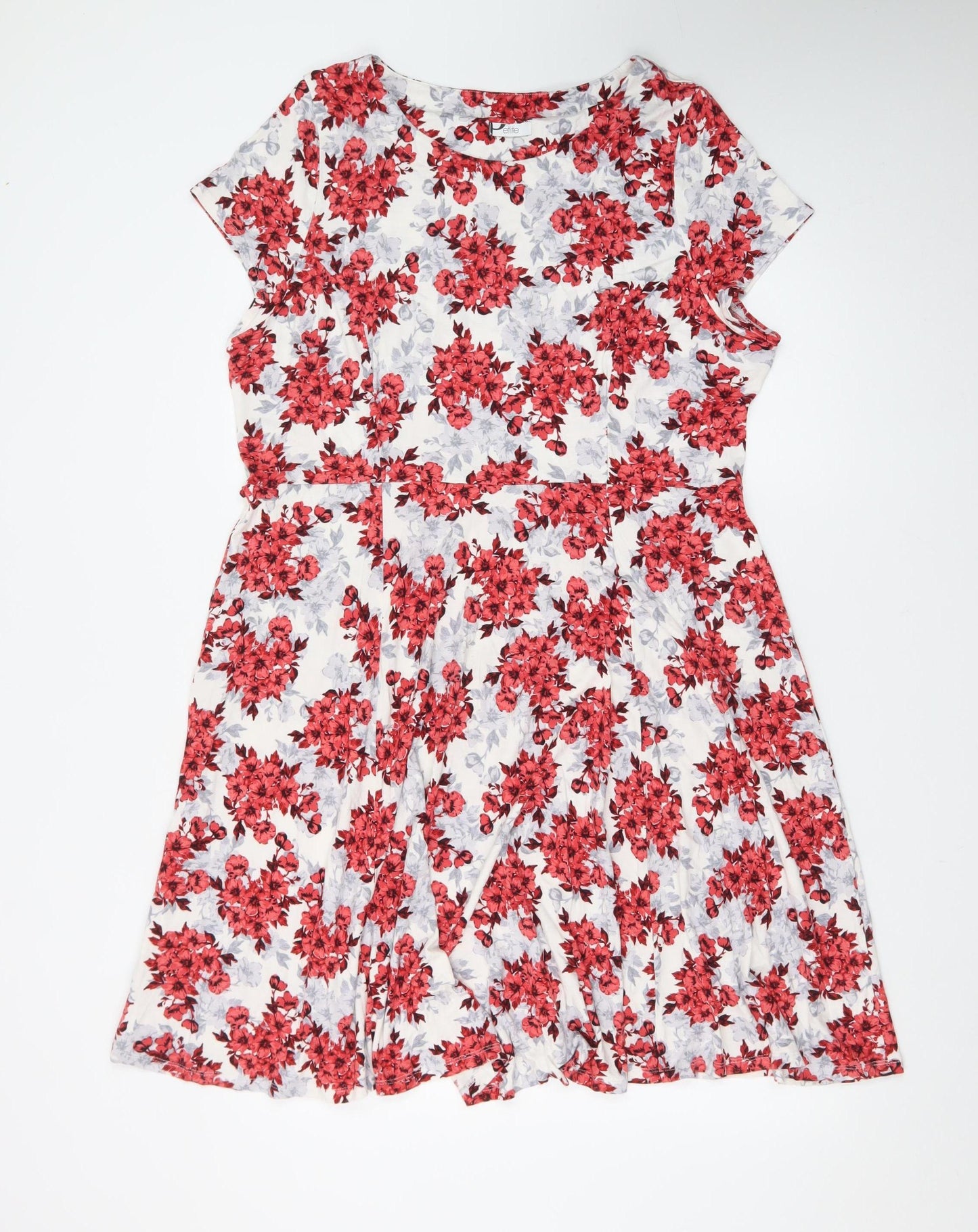 BHS Women’s Red Floral Fit & Flare Petite Dress Size 20