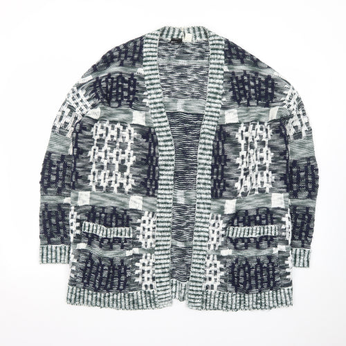 BDG Women Black White Knit Cardigan Small Open Front Patterned