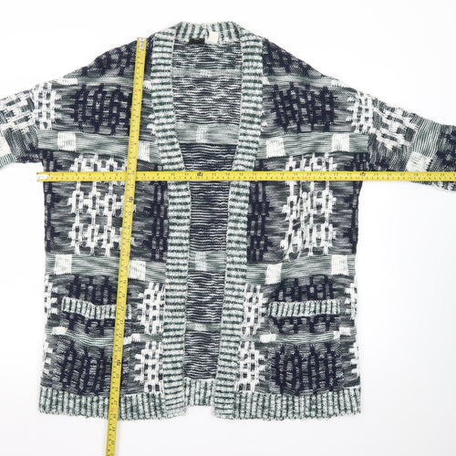 BDG Women Black White Knit Cardigan Small Open Front Patterned