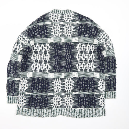 BDG Women Black White Knit Cardigan Small Open Front Patterned
