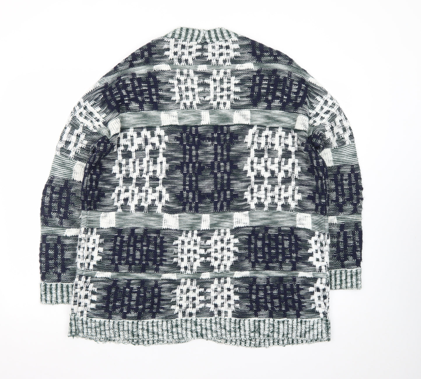 BDG Women Black White Knit Cardigan Small Open Front Patterned