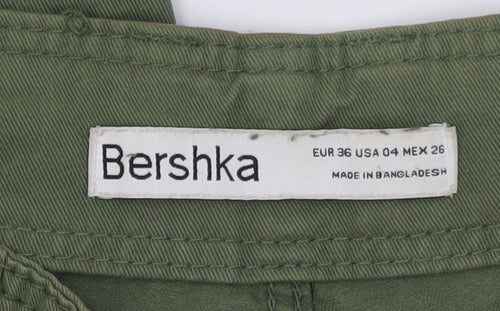 Bershka Women’s Green Cargo Jeans Size 8 Relaxed Fit