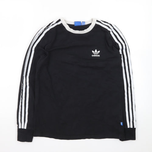 Adidas Women Black Long Sleeve Jersey Top Size 10 Casual Sportswear