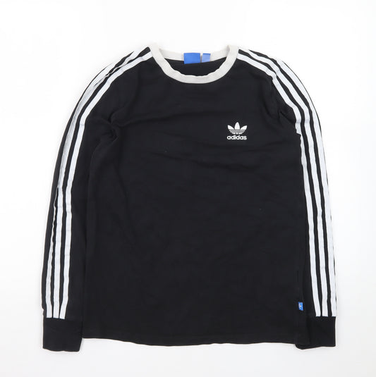 Adidas Women Black Long Sleeve Jersey Top Size 10 Casual Sportswear