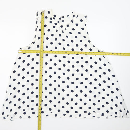 Debenhams Women White Polka Dot A-Line Sleeveless Dress Size 18