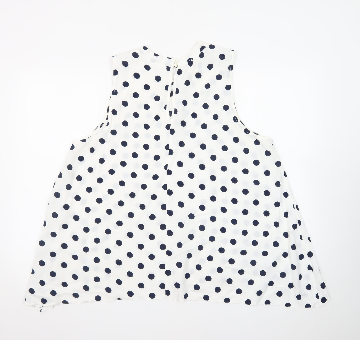 Debenhams Women White Polka Dot A-Line Sleeveless Dress Size 18