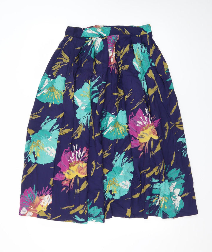 Richards Women’s Multicoloured Floral Cotton A-Line Midi Skirt Size 12