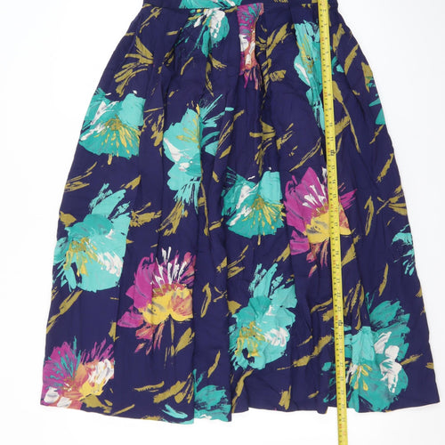 Richards Women’s Multicoloured Floral Cotton A-Line Midi Skirt Size 12