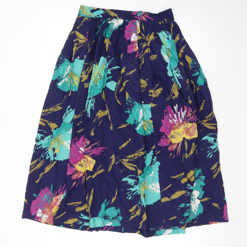 Richards Women’s Multicoloured Floral Cotton A-Line Midi Skirt Size 12
